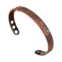 Conjunto De Pulseira Magnética De Flor Retrô Ajustável Masculino Feminino Banhado a Pulseiras De