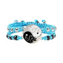 Conjunto De Pulseira Trançada Unissex Ajustável Dragão Tai Chi Yin Yang Joias De Casal Da Moda