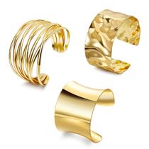 Conjunto de pulseiras AFSITNIG Gold para mulheres (3 unidades) Conjunto de pulseiras AFSITNIG Gold para mulheres (3 unidades)