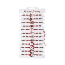 Conjunto De Pulseiras Ajustáveis Femininas Com Pingentes De Natal 12 Peças: Papai Noel, Boneco De Conjunto De Pulseiras Ajustáveis Femininas Com Pingentes De Natal 12 Peças: Papai Noel, Boneco De