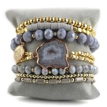 Conjunto de pulseiras Bohemian Stacked 7 peças para mulheres