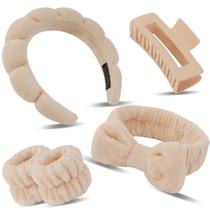 Conjunto de Pulseiras Canitor Spa - Com Grampos e Faixas para Lavar o Rosto - Presentes para Adolescentes