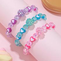 Conjunto De Pulseiras Coloridas De Contas Elásticas Para Meninas Princesas, Melhores Amigas, Filhas,