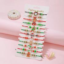 Conjunto De Pulseiras Com Cordão Ajustável Com Tema De Natal Para Mulheres E Meninas, Presentes De