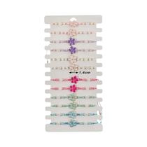 Conjunto De Pulseiras Com Pingentes De Flores Coloridas Em Liga Metálica Para Mulheres, Com Contas Conjunto De Pulseiras Com Pingentes De Flores Coloridas Em Liga Metálica Para Mulheres, Com Contas