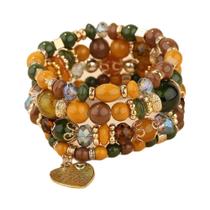 Conjunto De Pulseiras De Acrílico Boêmio Para Mulheres, 4 Peças, Pulseira Com Charme De Coração,