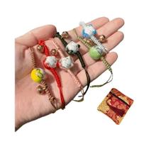 Conjunto De Pulseiras De Cerâmica Feng Shui Com 6 Peças, Amuleto De Gato Fofo