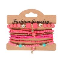 Conjunto De Pulseiras De Contas Coloridas Boêmias Para Mulheres E Homens, Pulseira De Corrente De