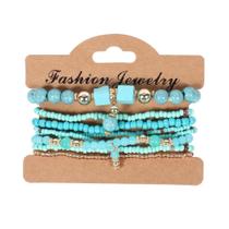 Conjunto De Pulseiras De Contas Coloridas Boêmias Para Mulheres E Homens, Pulseira De Corrente De