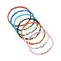 Conjunto De Pulseiras De Contas De Arroz Coloridas Para Mulheres Com Pingente De Coração, Pulseira Conjunto De Pulseiras De Contas De Arroz Coloridas Para Mulheres Com Pingente De Coração, Pulseira