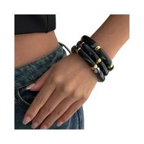 Conjunto De Pulseiras De Contas De Tubo De Bambu Coloridas Para Mulheres, Bracelete Elástico