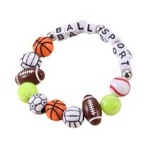 Conjunto De Pulseiras De Contas DIY Para Crianças Design De Bolas Esportivas Multicoloridas Presente