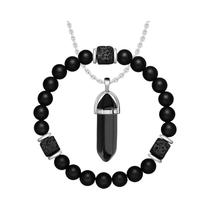 Conjunto De Pulseiras E Colares Magnéticos Para Homens E Mulheres Com Pedras Naturais Para Casais,