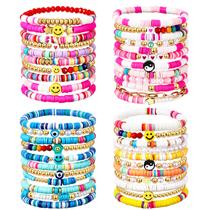 Conjunto de pulseiras Friendship Ecally Heishi Surfer Clay Bead x44 Conjunto de pulseiras Friendship Ecally Heishi Surfer Clay Bead x44