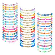 Conjunto de pulseiras Friendship Jadive, 48 peças coloridas para crianças e meninas