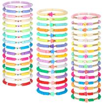 Conjunto de pulseiras Friendship Jadive, 48 peças coloridas para crianças e meninas