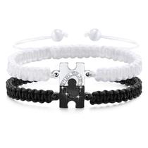 Conjunto de pulseiras Mealguet Puzzle Heart Braided Inox Steel Conjunto de pulseiras Mealguet Puzzle Heart Braided Inox Steel