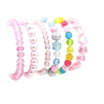 Conjunto de pulseiras Princess BGSHEMNI Rainbow Stretchy Bead Girls Conjunto de pulseiras Princess BGSHEMNI Rainbow Stretchy Bead Girls