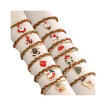 Conjunto De Pulseiras Temáticas De Natal Com 12 Peças: Designs De Papai Noel, Cabana E Floco De Conjunto De Pulseiras Temáticas De Natal Com 12 Peças: Designs De Papai Noel, Cabana E Floco De