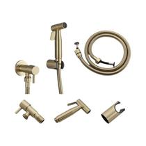 Conjunto De Pulverizador De Bidê Portátil Dourado, Torneira De Aço Inoxidável Para Banheiro, Cabeça