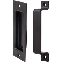 Conjunto de puxadores de porta deslizante Stone Harbor Hardware 16,5 cm preto fosco