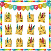 Conjunto de quadros de avisos de aniversário de sala de aula VABAMNA com 85 peças Conjunto de quadros de avisos de aniversário de sala de aula VABAMNA com 85 peças