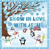Conjunto de quadros de avisos de inverno com recortes de Snow Jesus