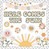 Conjunto de quadros de avisos Epakh Here Comes The Sun Sun Flowers