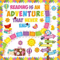 Conjunto de quadros de avisos Honoson Reading is an Adventure 55 unidades Conjunto de quadros de avisos Honoson Reading is an Adventure 55 unidades
