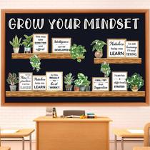 Conjunto de quadros de avisos Qilery Grow Your Mindset Decoração de sala de aula