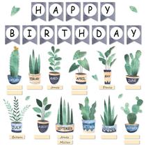 Conjunto de quadros de avisos: tema de aniversário da planta Naozinebi Boho Conjunto de quadros de avisos: tema de aniversário da planta Naozinebi Boho