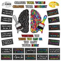 Conjunto de quadros de avisos Tenare Mindset Posters Decoração de sala de aula Conjunto de quadros de avisos Tenare Mindset Posters Decoração de sala de aula