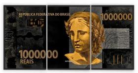 conjunto de quadros decorativos 3 peças 1 Milhão de Reais"