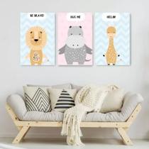 conjunto de quadros decorativos 3 peças Be Brave "