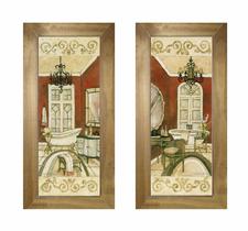 Conjunto de quadros decorativos banheiro com moldura e vidro