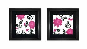 Conjunto de quadros decorativos floral moderno com moldura