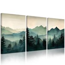 Conjunto de Quadros em Tela Joocrise Floresta da Montanha 30x40cm Conjunto de Quadros em Tela Joocrise Floresta da Montanha 30x40cm