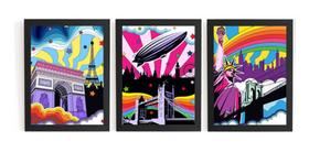 Conjunto De Quadros Para Sala Cidades Do Mundo Super Cores Conjunto De Quadros Para Sala Cidades Do Mundo Super Cores