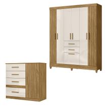 Conjunto de Quarto Guarda Roupa Malta com Comoda Venus