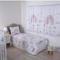Conjunto de Quarto Infantil Nuvens Jogo de lençol e Cortina