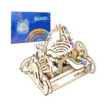 Conjunto De Quebra-Cabeça De Madeira 3D Com Pista De Bolinhas, Modelo De Montanha-Russa Elétrica,