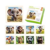 Conjunto De Quebra-Cabeça De Madeira Para Crianças 8 Peças 4 Estilos Educação Infantil