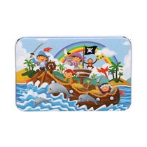 Conjunto De Quebra-Cabeça Infantil De 60 Peças Com Caixa De Metal, Animais E Veículos, Jogo De