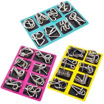 Conjunto de quebra-cabeças de arame de metal Janoiuc, 24 unidades para crianças e adultos a partir de 3 anos Conjunto de quebra-cabeças de arame de metal Janoiuc, 24 unidades para crianças e adultos a partir de 3 anos