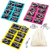 Conjunto de quebra-cabeças de arame metálico AUKEXLY com 24 modelos para crianças e adultos Conjunto de quebra-cabeças de arame metálico AUKEXLY com 24 modelos para crianças e adultos