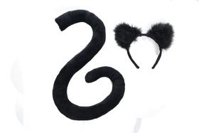 Conjunto de rabo e orelhas de animais de fantasia preto para adultos - UNDERWRAPS Conjunto de rabo e orelhas de animais de fantasia preto para adultos - UNDERWRAPS