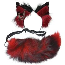 Conjunto de rabo Wolf Ears Ekwikzz Fox Wolf, bandanas, clipes de Halloween Conjunto de rabo Wolf Ears Ekwikzz Fox Wolf, bandanas, clipes de Halloween