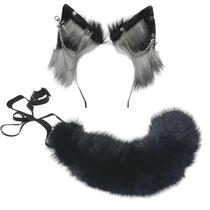Conjunto de rabos Cosplay Wolf Ears Ekwikzz Gothic Punk Halloween Conjunto de rabos Cosplay Wolf Ears Ekwikzz Gothic Punk Halloween
