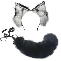 Conjunto de rabos Cosplay Wolf Ears Ekwikzz Gothic Punk Halloween Conjunto de rabos Cosplay Wolf Ears Ekwikzz Gothic Punk Halloween
