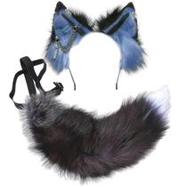 Conjunto de rabos Cosplay Wolf Ears Ekwikzz Halloween Gothic Punk Conjunto de rabos Cosplay Wolf Ears Ekwikzz Halloween Gothic Punk